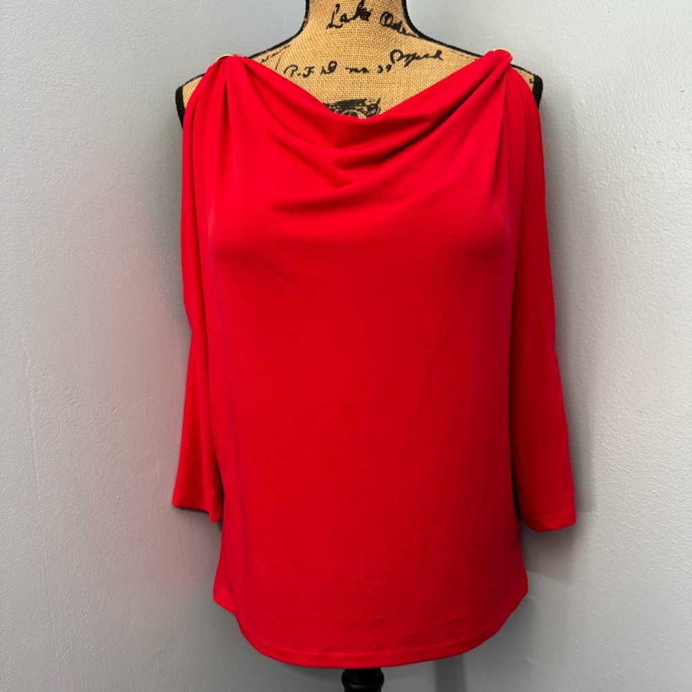 Michael Kors Vibrant Red Off-Shoulder Blouse